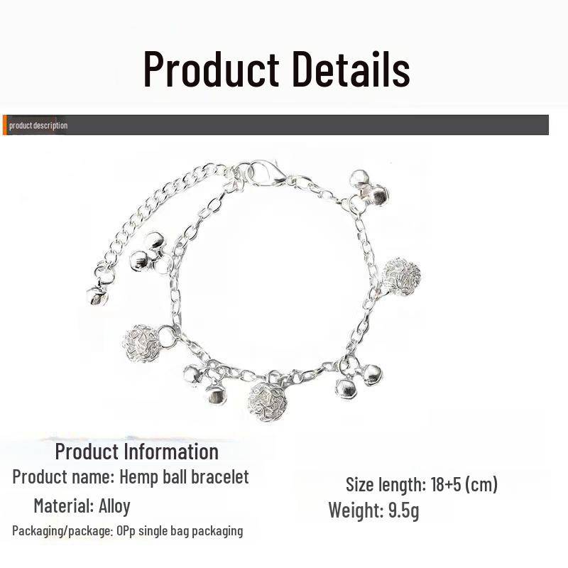 Korean Style Silver-Plated Bell Anklet Bracelet