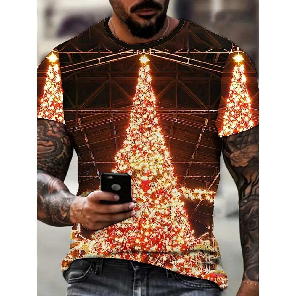 Men's Loose-Fit Crew Neck T-Shirt Suitable for Summer