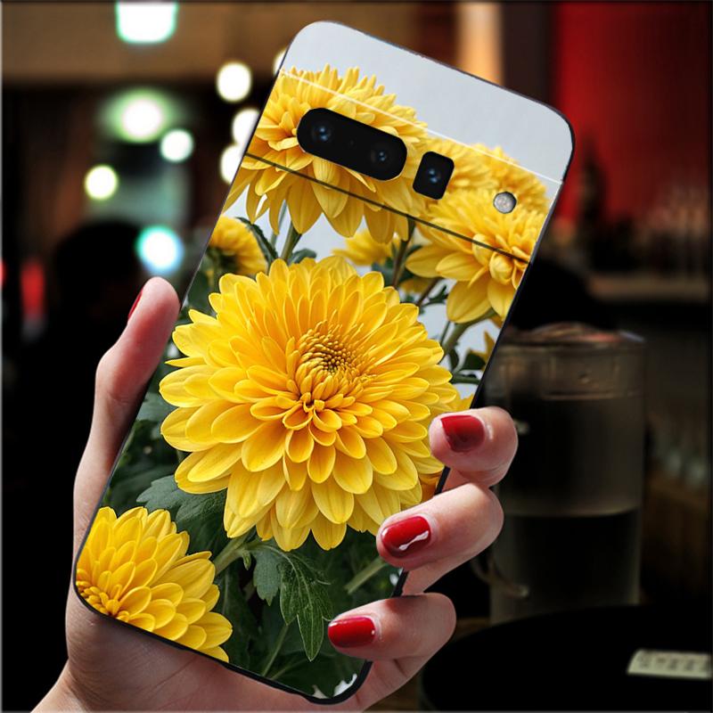 

For Google Pixel 10 9 Pro XL Silicone Phone Soft Case For Google Pixel 9A 8A 7A 6A 5 Cover Shell chrysanthemum Google Pixel 8a
