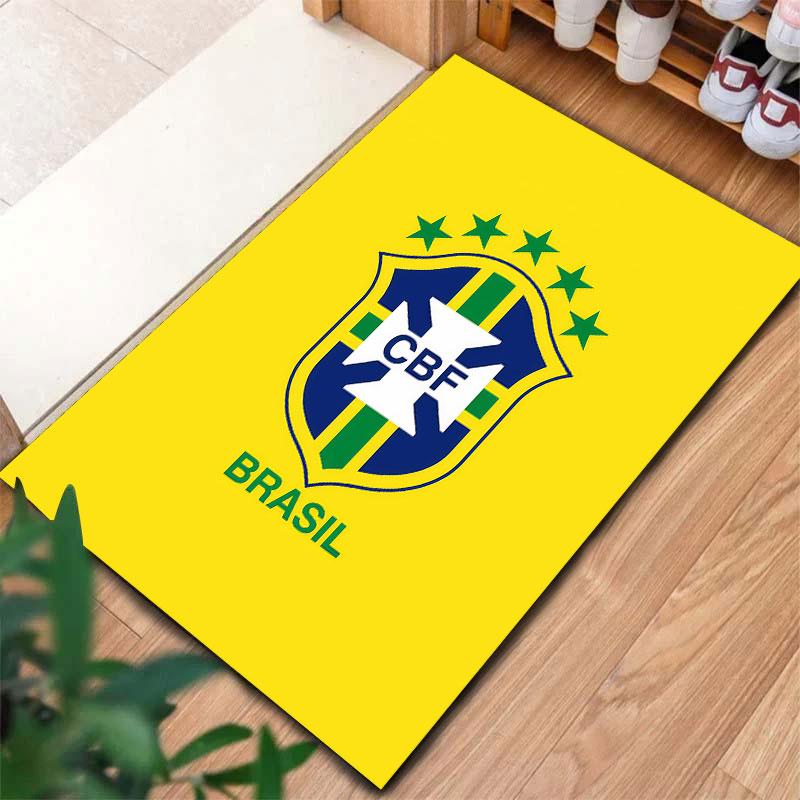 Brazil National Football Team Carpet Rug for Living Room Bedroom Home Sofa Decoration,Kids play Non-slip Floor Mat
