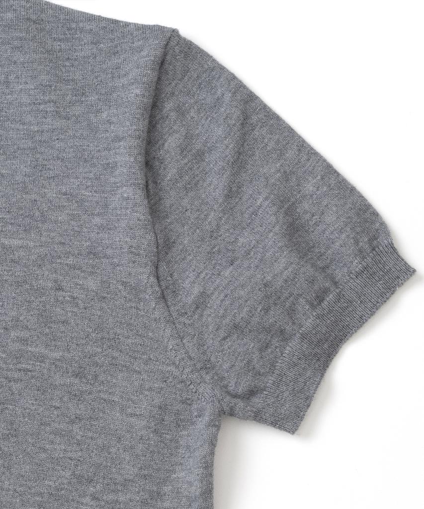 KNITTED (W) Basic Essential Washable Round Short Sleeve Knit Grey