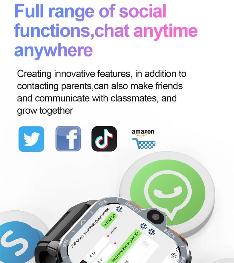 2026 New 4G Network Smart Watch Support SIM Card Google GPS NFC HD Dual Camera Android Smartwatch WIFI Wireless Fast Internet Access