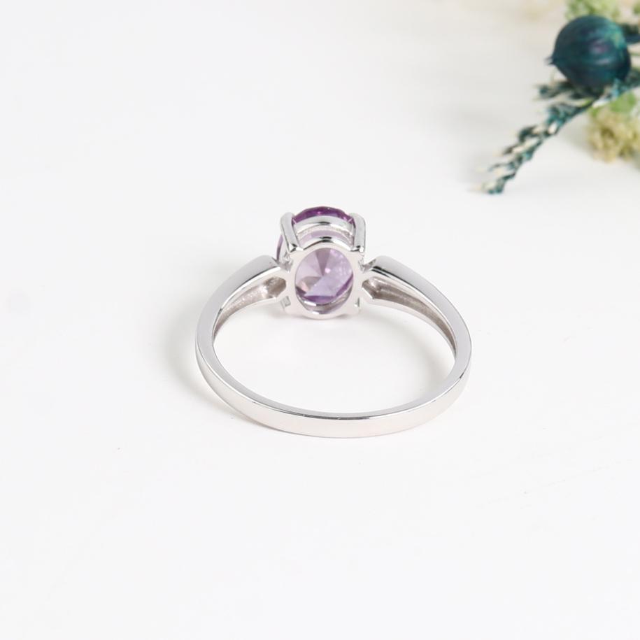 Simple design 925 sterling silver white ring Created oval 7*9mm color change Alexander nano fine jewelry for women's anniversary