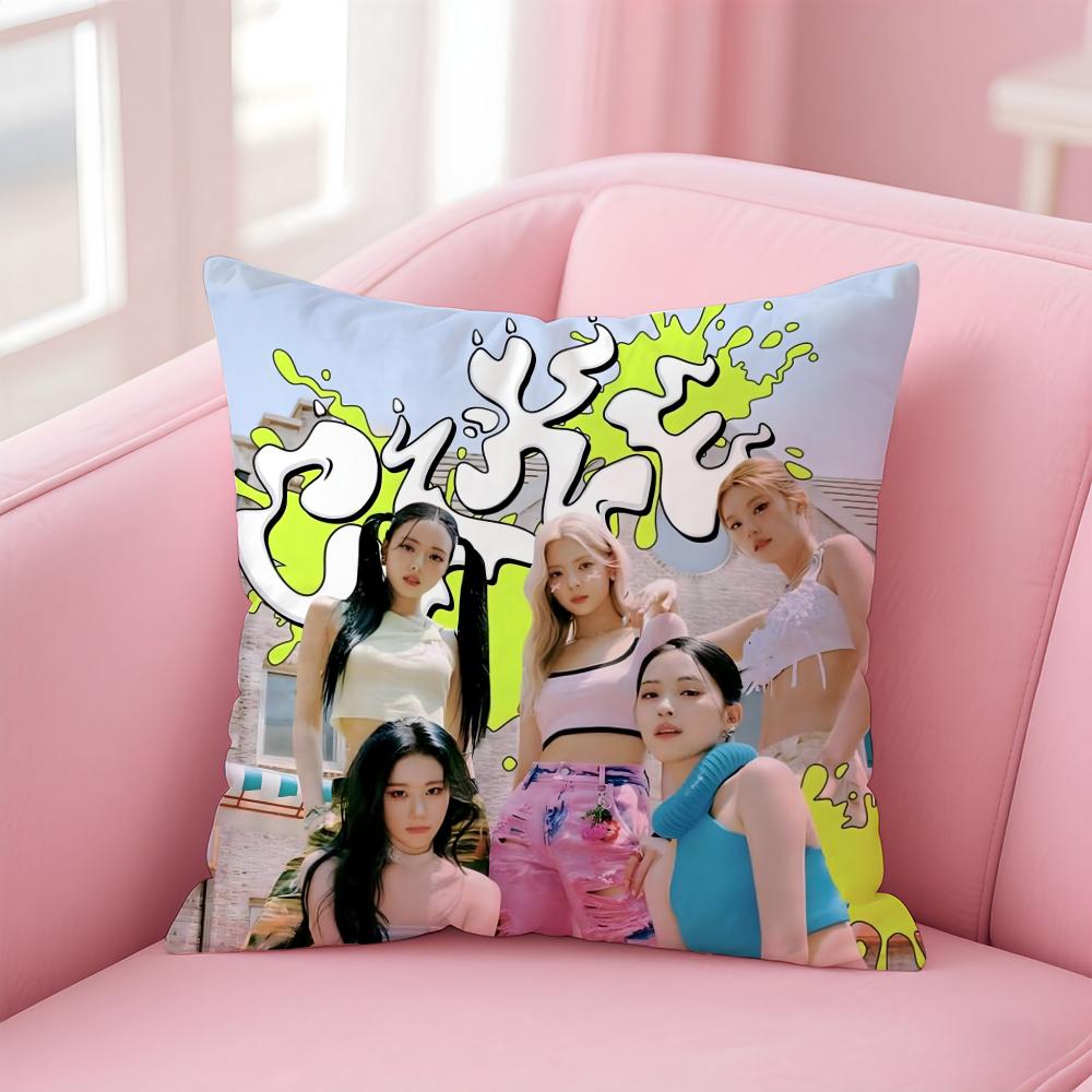 ITZY band singer cool Cushion Cover Comfortable Reversible Pillow Cover Ideal for Car Sofa Bedroom & Beyond