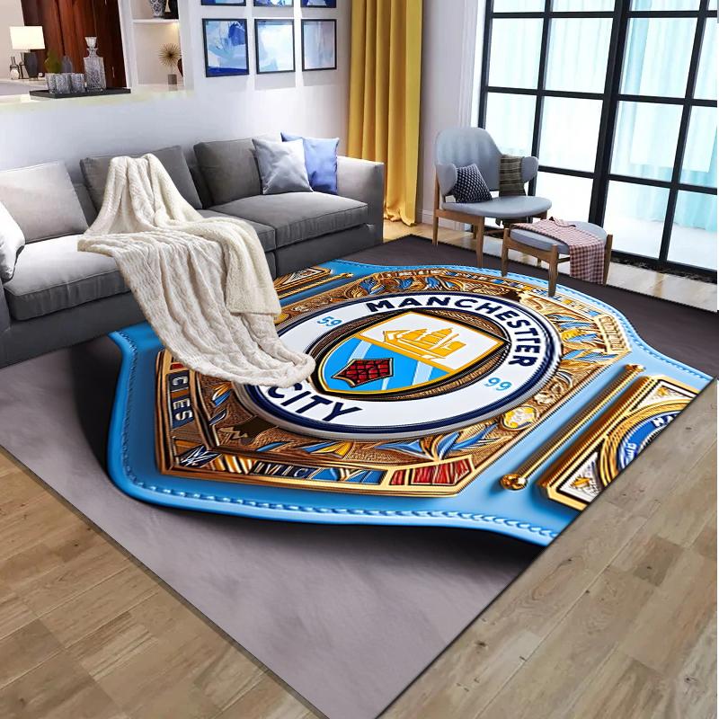 Manchester Football FC Pattern Rug, Indoor/Outdoor Mat, for Picnic, Gameroom, Bedroom, Office, Living Room, Home Decor Carpet, Birthday Gift