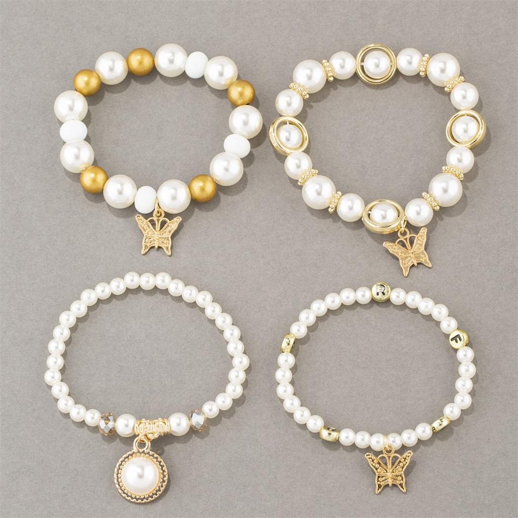 B15 Exaggeration Acrylic Beads Chain Bracelet Set Women Tree Exquisite Bangle Female Bohemian Jewelry Exquisite Trend Accessorie