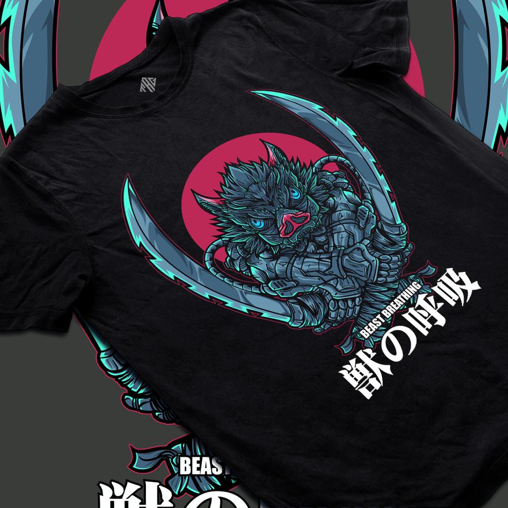 

Anime T-Shirt Style Warrior Graphic Tee Inspired Kimetsu No Yaiba Cosplay 2XL