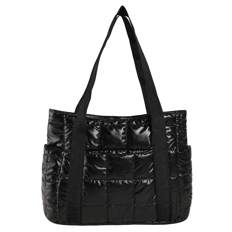 Solid Fashi Large Capacity Shoulder Bags Cott Fabric Bags for Women Casual Interior Zipper Pocket Women s Handbags чёрный