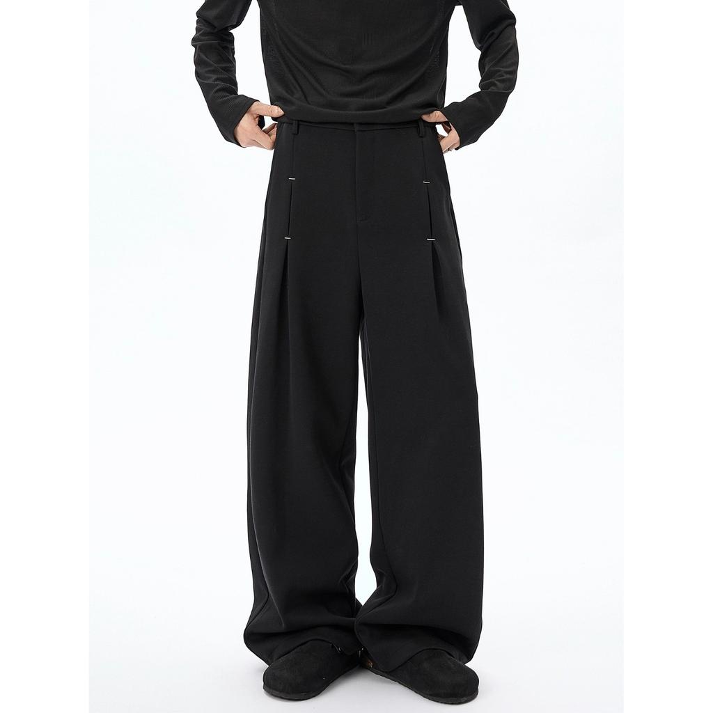 Straight trousers men's pendant feeling high sense spring and autumn loose straight casual trousers oversize ruffian handsome pants