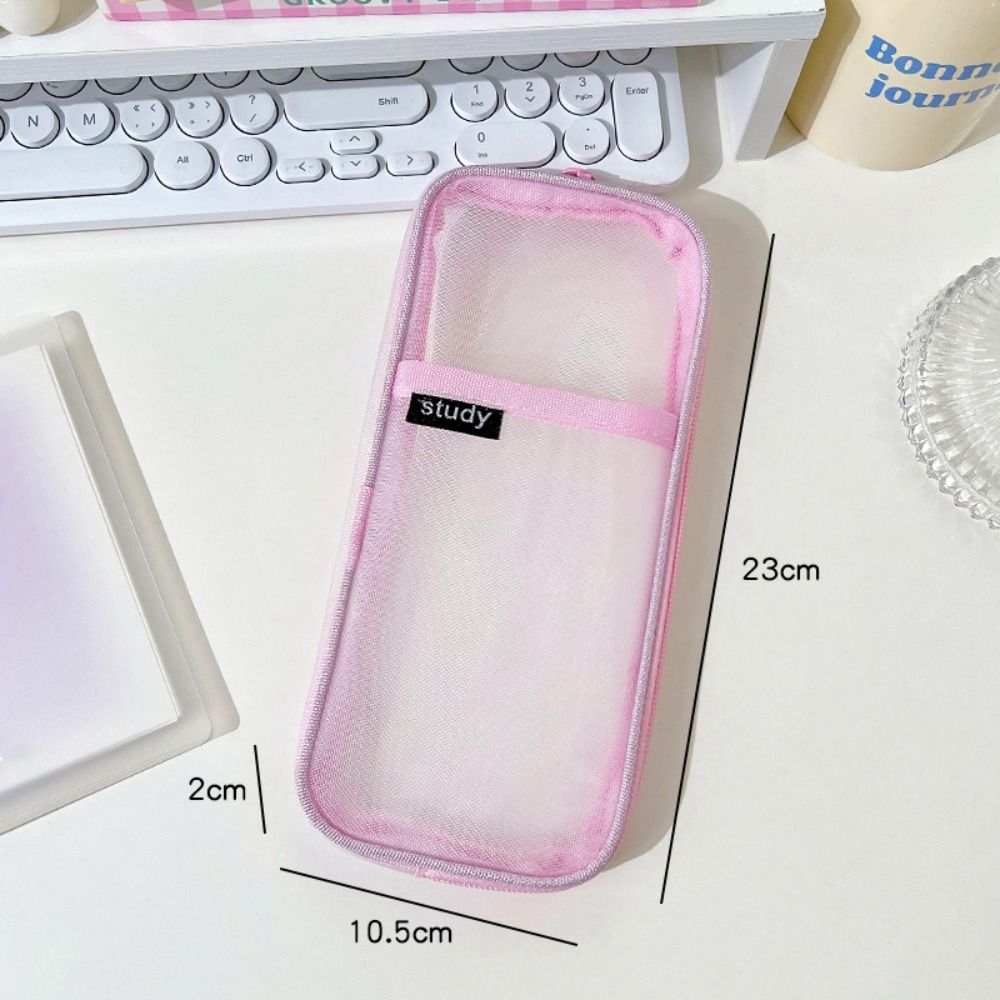 Multi-Purpose Transparent Pencil case Clear Travel Makeup Bag Mesh Pencil Case School Supplies