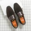 Modische Herrenschuhe aus Kuhveloursleder Bequeme und lässige Herren-Slipper aus Leder Markenschuhe für Business Elegant Low Top Slipper