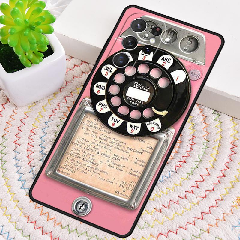 Retro Payphone Vintage TPU Phone Case For Samsung Galaxy Note 10 Pro S26 S25 S24 S23 S22 Ultra Plus S21 FE S20 Shockproof Cover