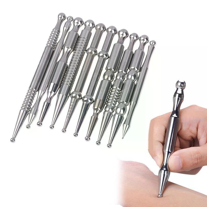 1 Pezzo Penna per Agopuntura, Strumenti per Riflessologia Facciale Acciaio Inossidabile, Strumento Massaggiatore Punto Trigger, Strumento per Massaggio Tessuti Profondi