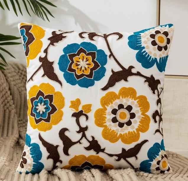 Home Decor Colorful Floral Patterned Digital Printed Cushion Covers Pattern Cushion Cover Suitable for Sofa Bedroom Car Pillow