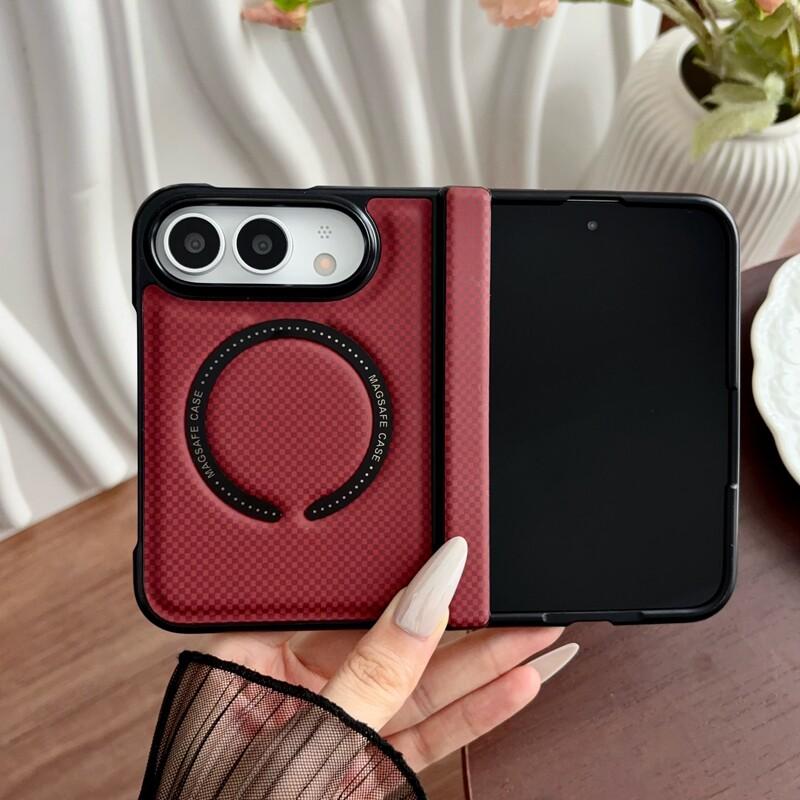 For iPhone Duo Fold Case Luxury PU Leather Skin-friendly Magnetic Protective Back Cover MagSafe Wireless Charging Phone Shell