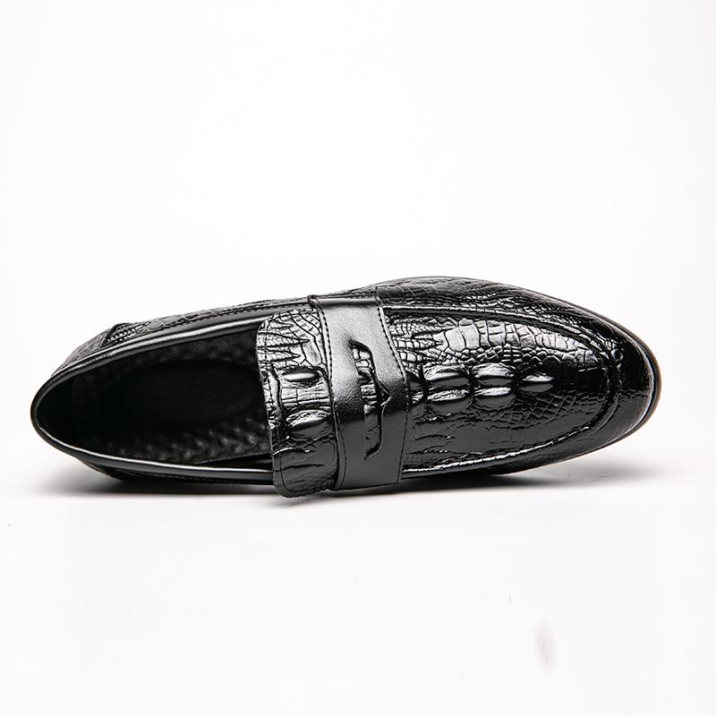 Designer Italy Patent Leather Shoes Men Vintage Pointed Crocodile Pattern Loafers Wedding Dress Formal Footwear Zapatos Hombre