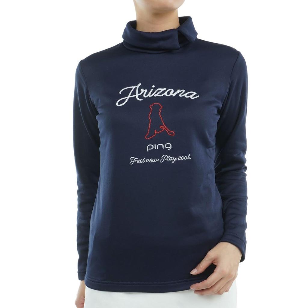 PING Apparel Long Sleeve High Neck Shirt PING Brushed Golf Undershirt M Women's (Mr. Fleece) / / 622-4266002 120_Navy