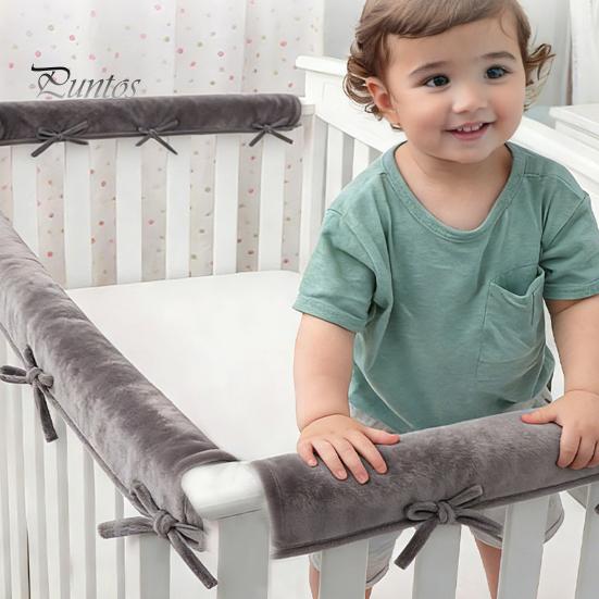 Baby Crib Bumper Pads 3 Pcs Bumper, Soft Cotton Breathable Sleep Barrier Child Safety Strip for Toddlers, Liner Edge Protector with Adjustable