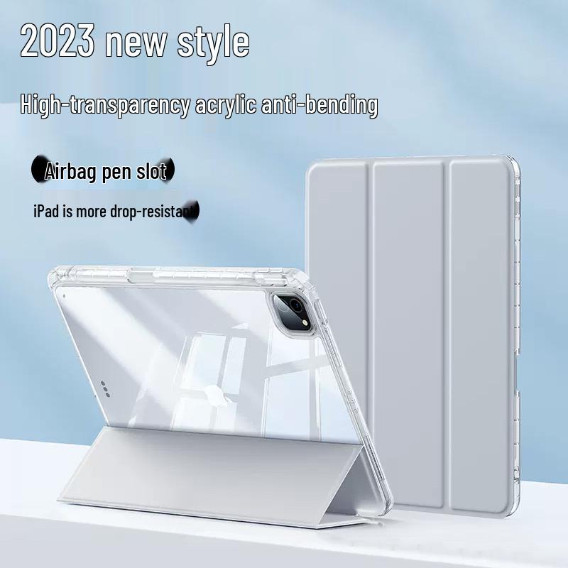 2023 iPad Air 4 Pro 11 Case with Pen Slot, 9.7-10.4 Inch High-Transparency Acrylic Trifold for Huawei