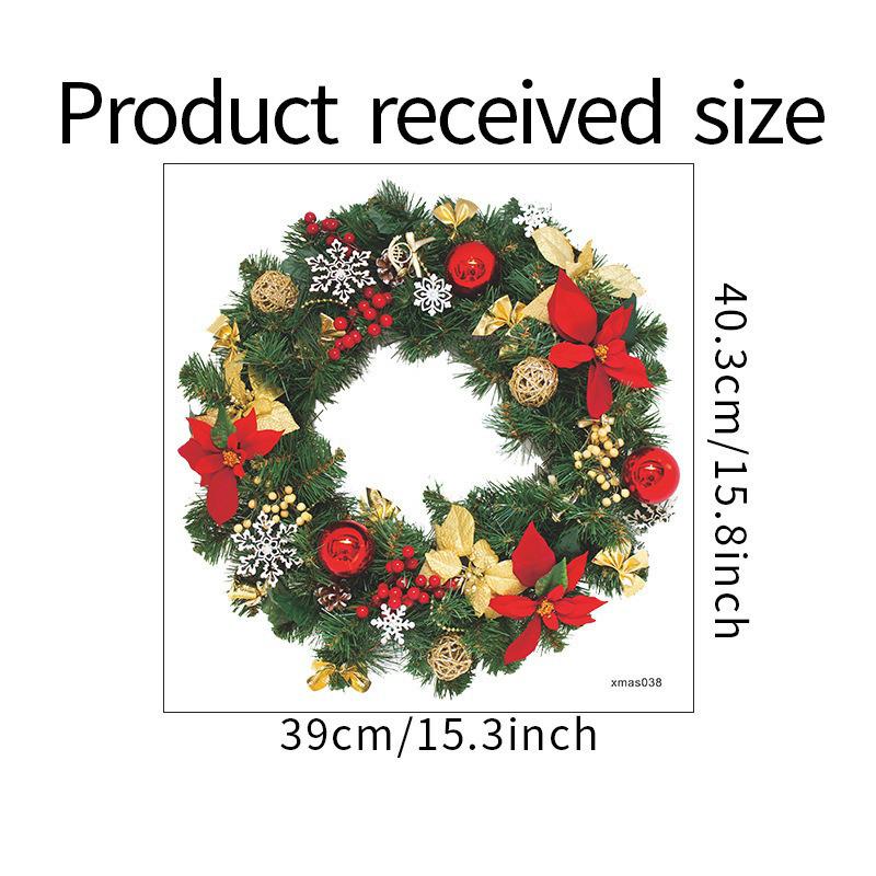 Festive Christmas Wreath & Flowers Self-Adhesive Wall and Door Sticker