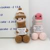 Funny Crochet Penis Doll Knitted Animal With Card Emotional Support Desktop Car Decor Gift