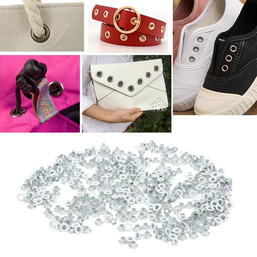 500pcs Color Round Metal Eyelets 5mm Hole Snap Buttons Round Edge Grommets  Sewing белый