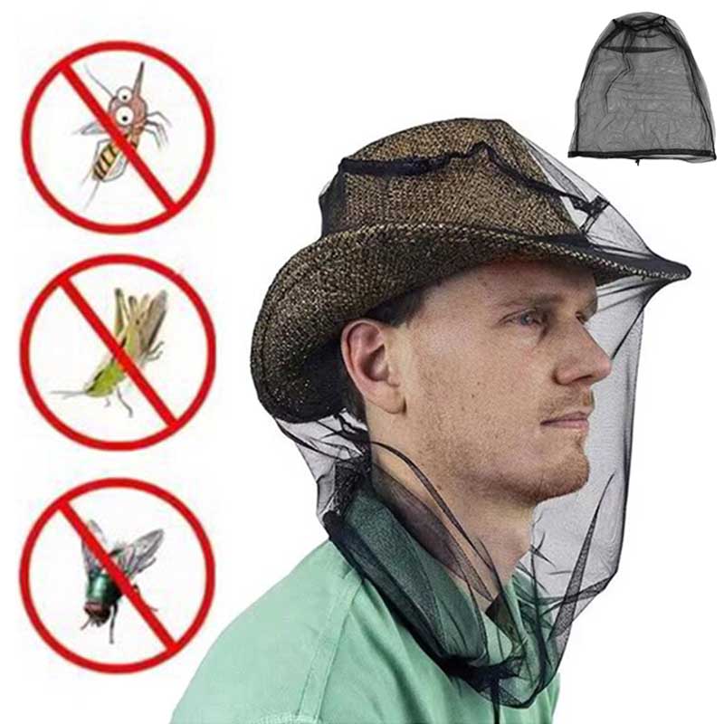 Outdoor Mosquito Head Mesh Nets, Gardening Hat Insect-Proof Hat For Hiking Camping Fishing Outdoor Mosquito Head Mesh Nets