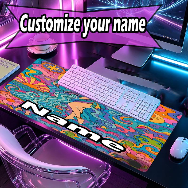 Custom Name Personalized Betty Boop Pattern Mousepad, Laptop PC Desk Mat, Decorative Desk Mat for Home Keyboard Pad Gift