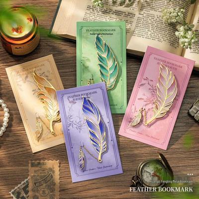 High-End Feather Bookmark Party Favors and Graduation Gifts for Classmates