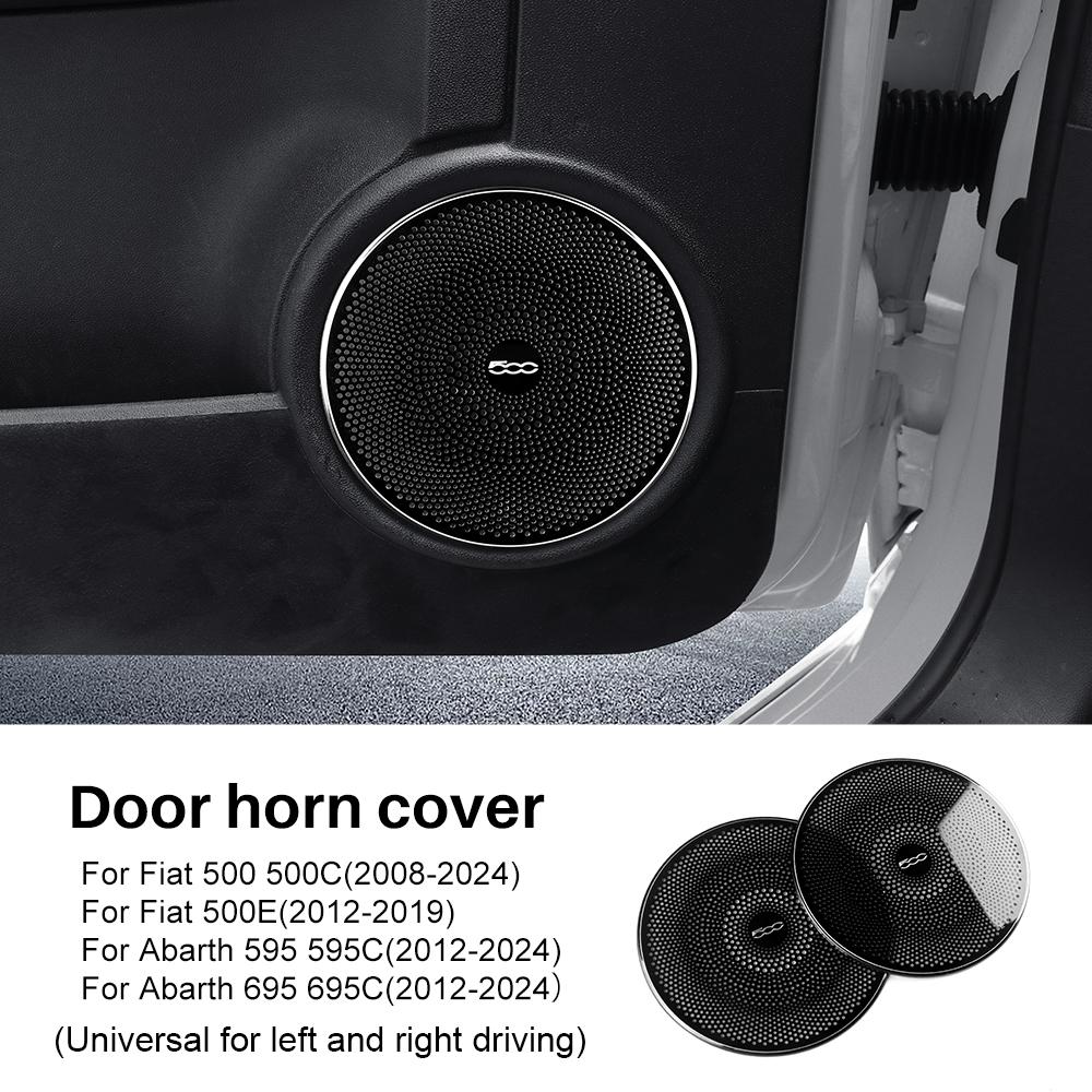 

For Abarth 595 595C 695 695C 2012-2025 Fiat 500 500C 2008-2025 500E 2012-2019 Car Stainless Steel Door Horn Audio Speaker Trim