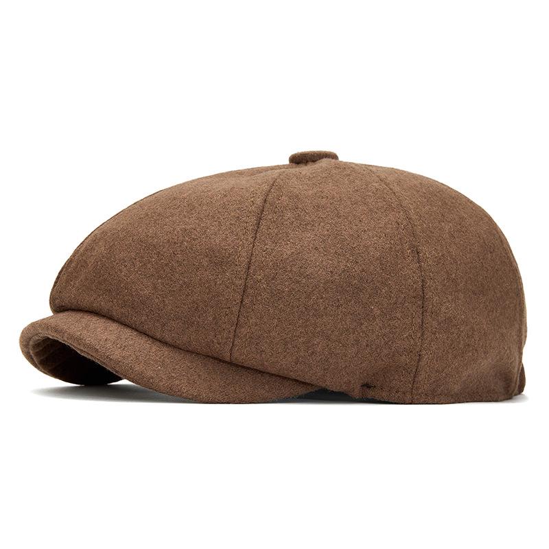 Men's British Retro Wool Octagonal Cap - Autumn/Winter Warm European Duckbill/Beret Style
