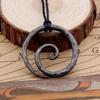 Viking Vintage Spiral Symbol Amulet Pendant Necklace, Norwegian Jewelry, Mens Party Accessories Gift