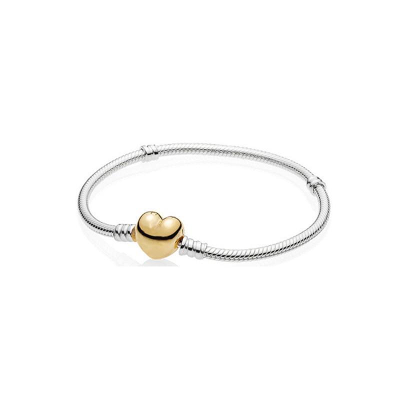 Thick Heart Snake Chain Bracelet Available In Gold And Rose Gold Dual Tone Basic Snake Bone Bracelet