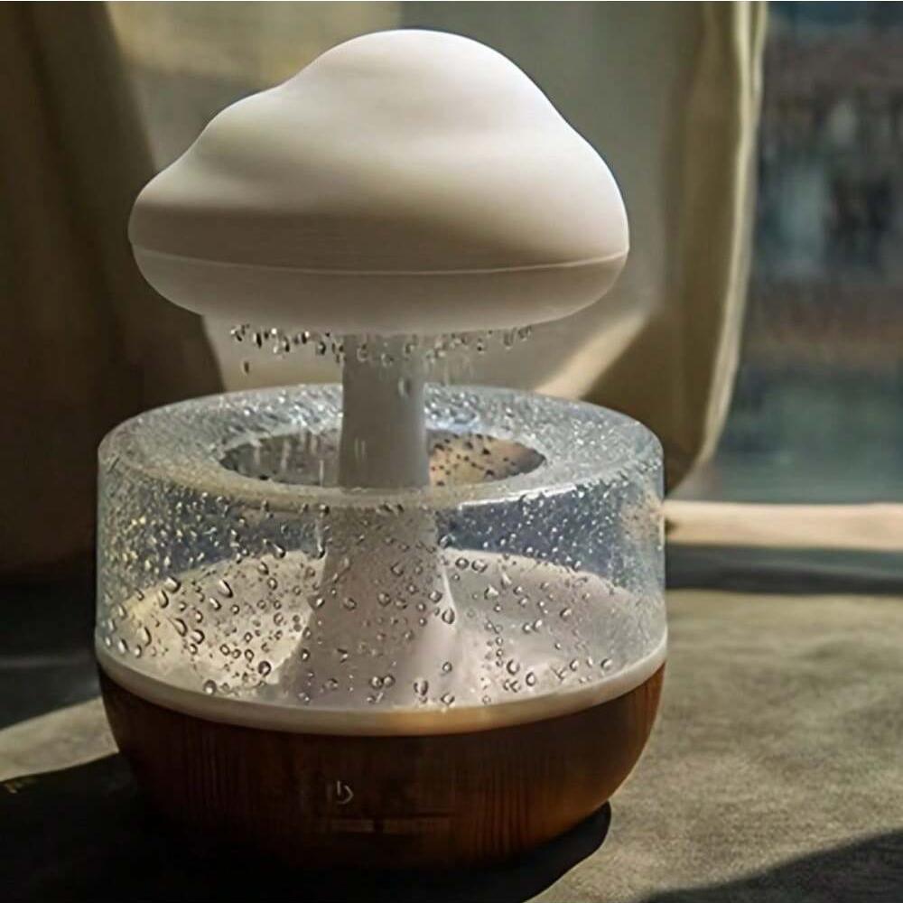 

Colorful Rain Cloud Humidifier Mushroom Shape Sleep Atmosphere Lamp, Raindrop Light белый