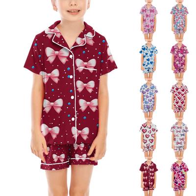 Kinder-Pyjamas, modisches zweiteiliges Hemd-Shorts-Set, weiches Urlaubs-Freizeitkleidungs-Set