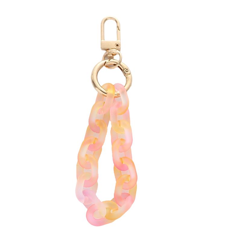 Dreamy Heart Acrylic Keychain: Colorful Seven-Color Buckle for Car Keys & Bag Pendant.