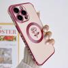 Luksusowa powłoka Rose Flower Frame Magsafe Magnetic Phone Case do iPhone'a 11 12 13 14 15 Pro Max Osłona obiektywu na etui 14 Plus