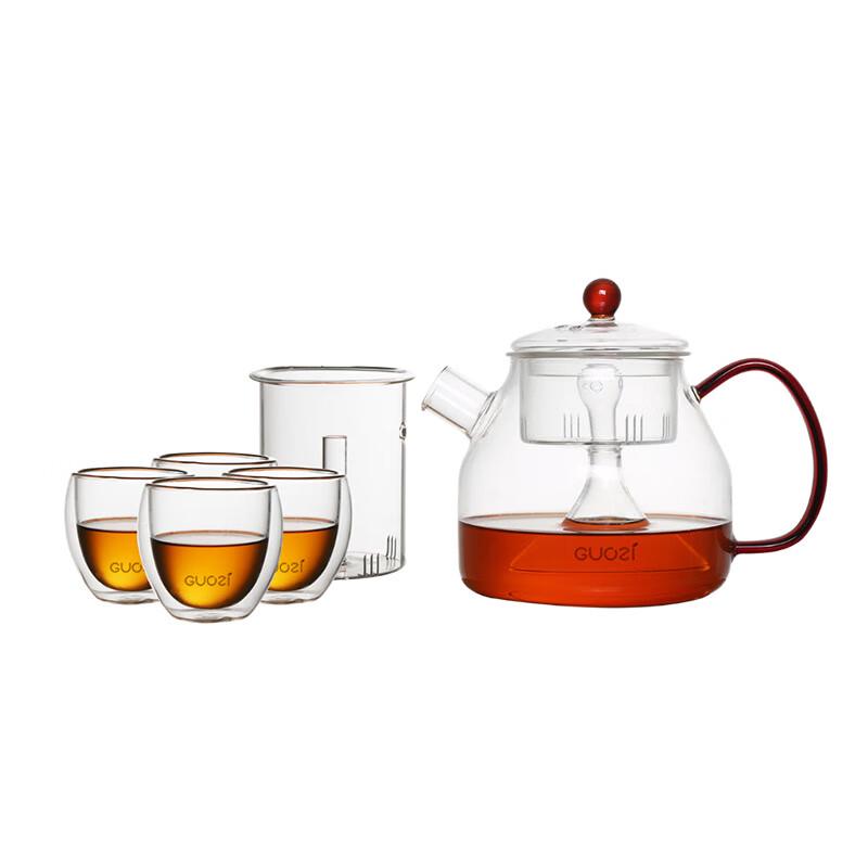 Guozi Floral Glass Tea Set