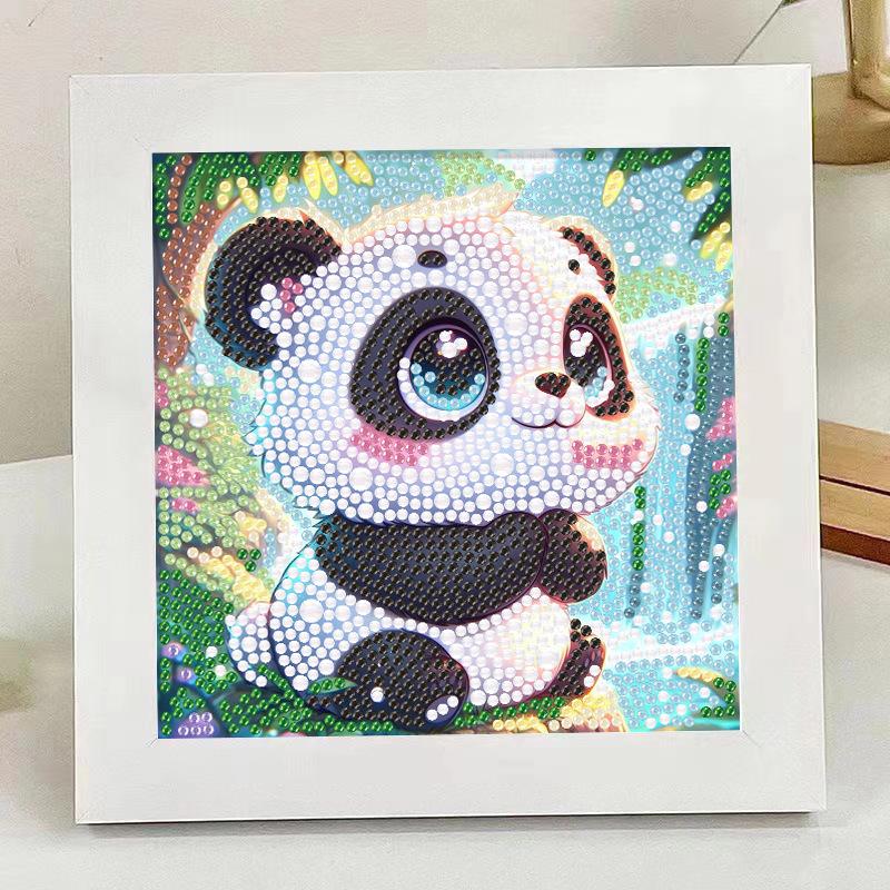 Cartoon Animal Crystal Diamond Painting Bright Diamond Frame Sticker Drawing Children's Handmade DIY Decoration Gift