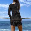 Women's Long Sleeve Crochet Beach Cover-up Dress