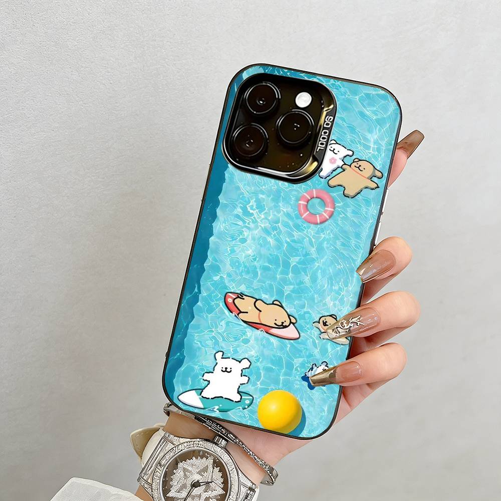 Beautiful cartoon Phone Case For iPhone 17,16,15,14,13,12,11 Plus,Pro Max,XS,Colorful Silver Phone case Funda Cover