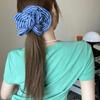 Blau gestreifte Scrunchies Große Größe Damen Elegante Elastische Haarbänder Haarseil Krawatten Damen Pferdeschwanzhalter Weibliche Haaraccessoires