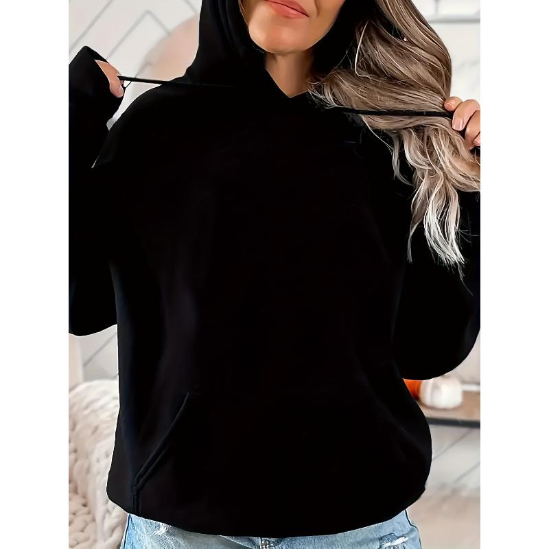Polyester Women's Casual Trendy Graphic Hoodie Versatile Windproof Elastic Cuff Fall