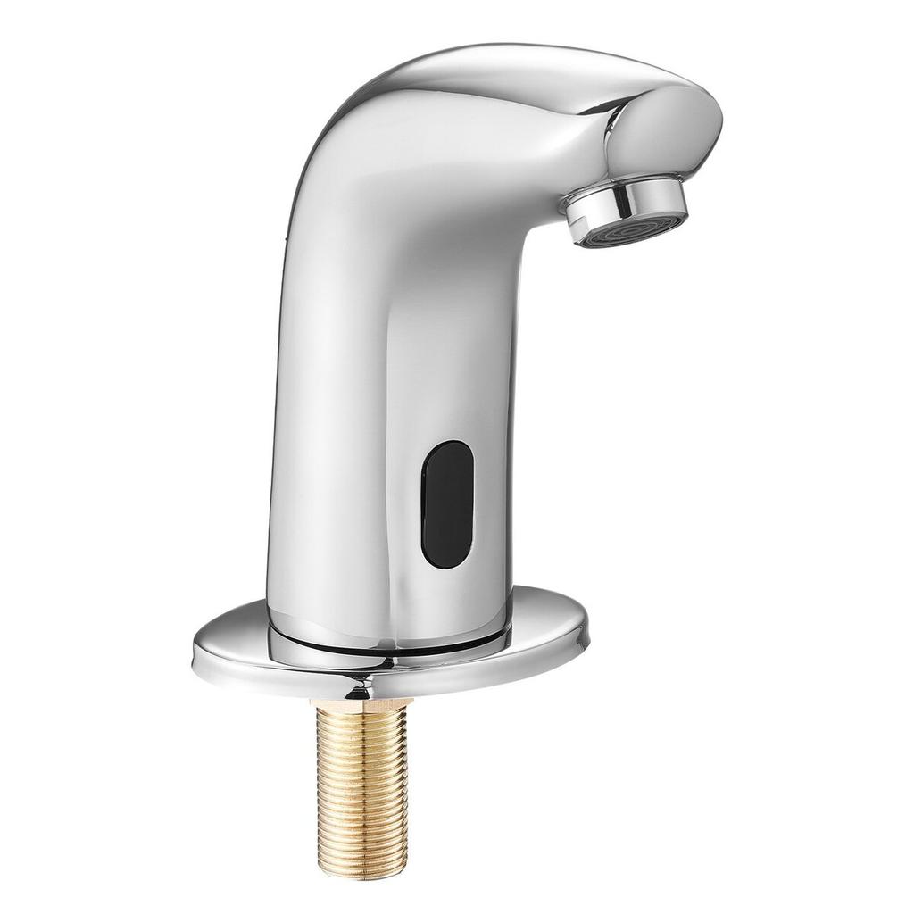 Touchless Bathroom Sink Faucet, Automatic Motion Sensor Restroom Toilet Faucet Cold Water with Hole Cover Plate, Battery Operated for 9.5 mm Pipe