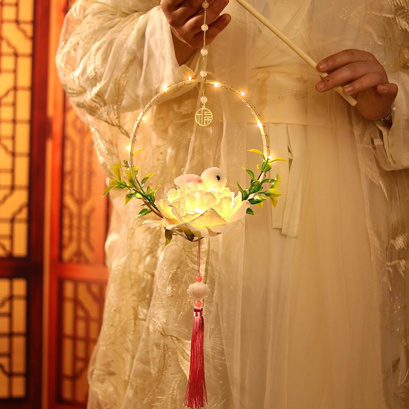 Children's DIY Mid-Autumn Festival Rabbit Lantern Kit: Jade Rabbit & Lotus Design