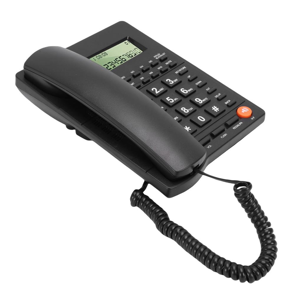 Corded Landline Phone Caller ID Hotel Home Phone Large Key Telephone with Speaker Clear Display