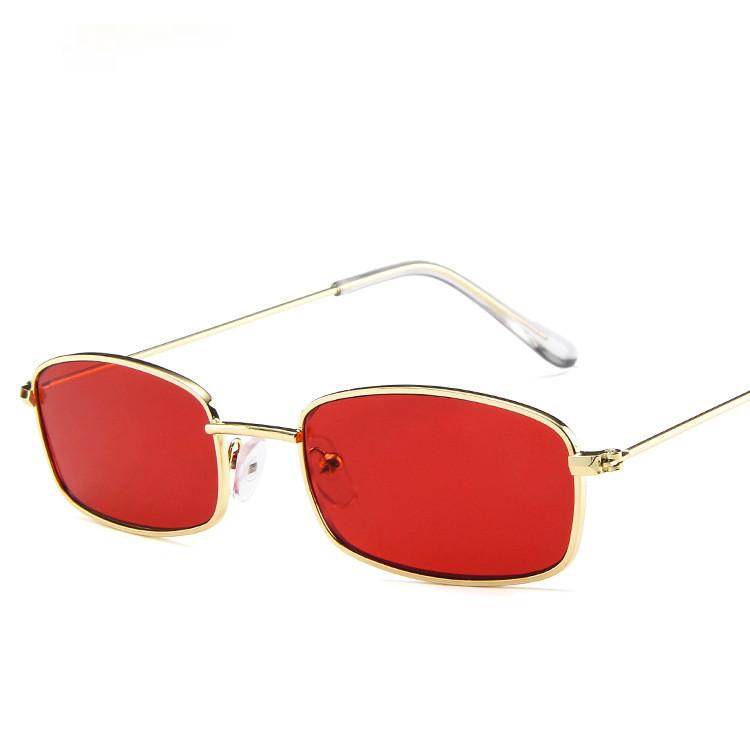 ZXWLYXG  New Small Rectangle Sunglasses Women Retro Brand Designer Red Sun Glasses Men Glasses Female Unisex