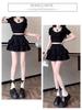 Ballet-Style Patchwork High-Waisted A-Line Midi Skirt - Slimming Spring Fashion for Women