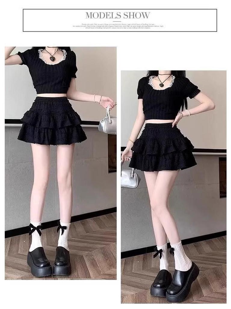 Ballet-Style Patchwork High-Waisted A-Line Midi Skirt - Slimming Spring Fashion for Women