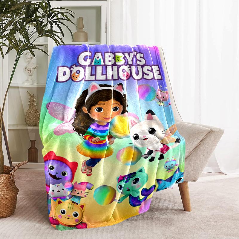 1pc Blanket Gabby's Dollhouse2 Print Design, Lightweight Blanket for Sofa, Bed- Soft &Warm, Gift for All Seasons like Christmas, Halloween
